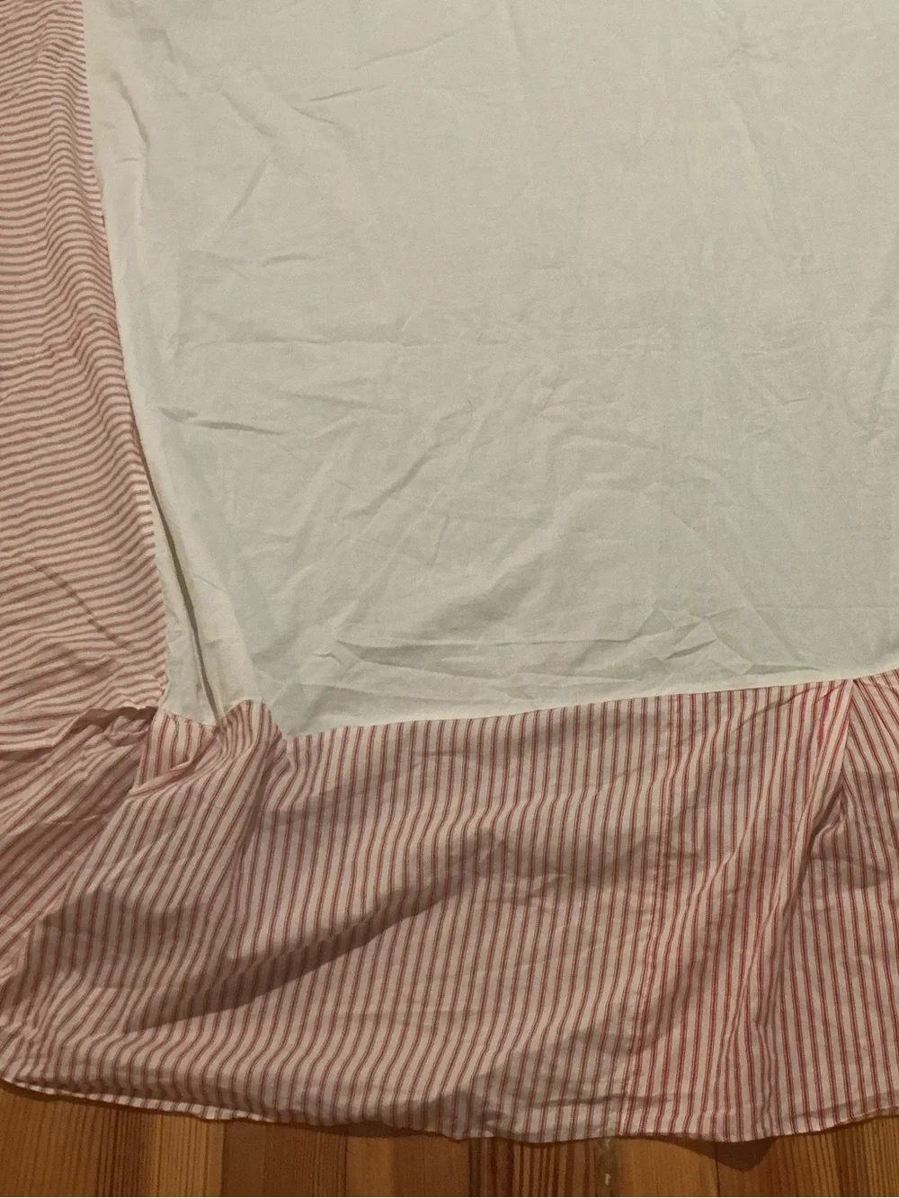 Vintage 100% Cotton Ticking Bedskirt